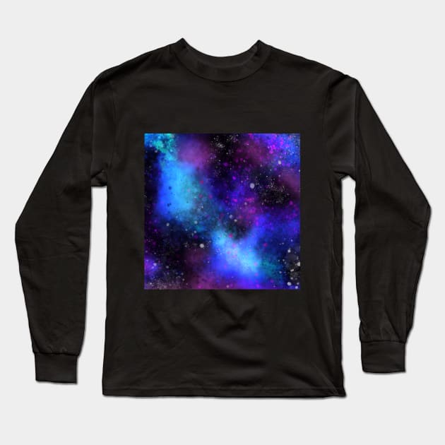 Digital Galaxy Colors Long Sleeve T-Shirt by nattsart